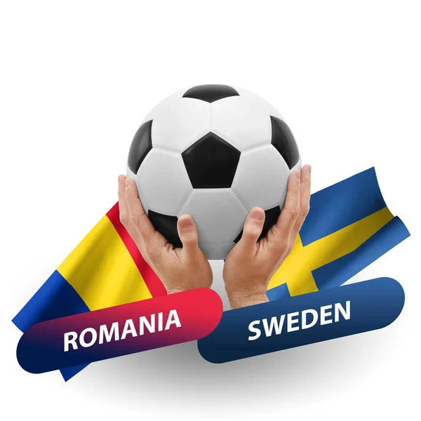 Soccer Football Competition Match National Teams Romania Sweden — Photo