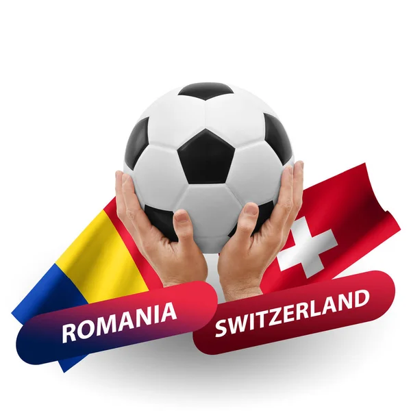 Soccer Football Competition Match National Teams Romania Switzerland — Stock Photo, Image