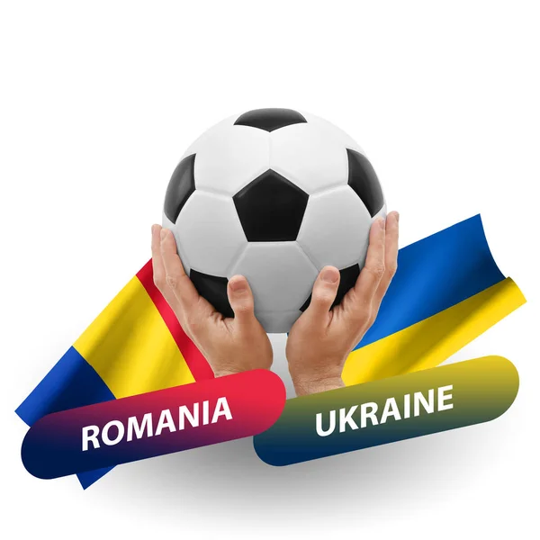 Soccer Football Competition Match National Teams Romania Ukraine — Stockfoto