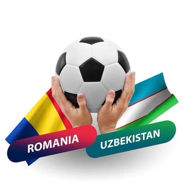 Soccer Football Competition Match National Teams Romania Uzbekistan — Photo