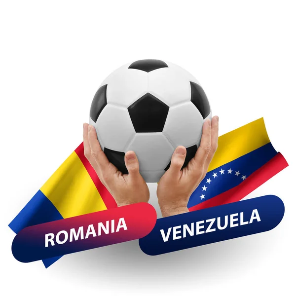 Soccer Football Competition Match National Teams Romania Venezuela — Stockfoto