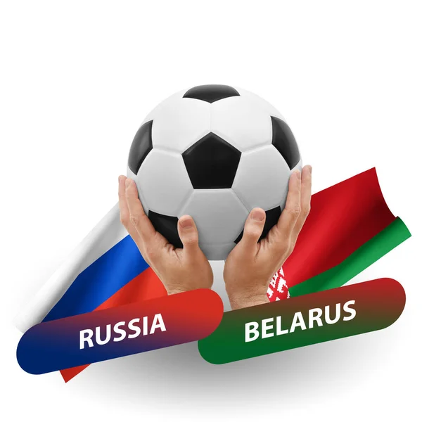 Soccer Football Competition Match National Teams Russia Belarus — Photo