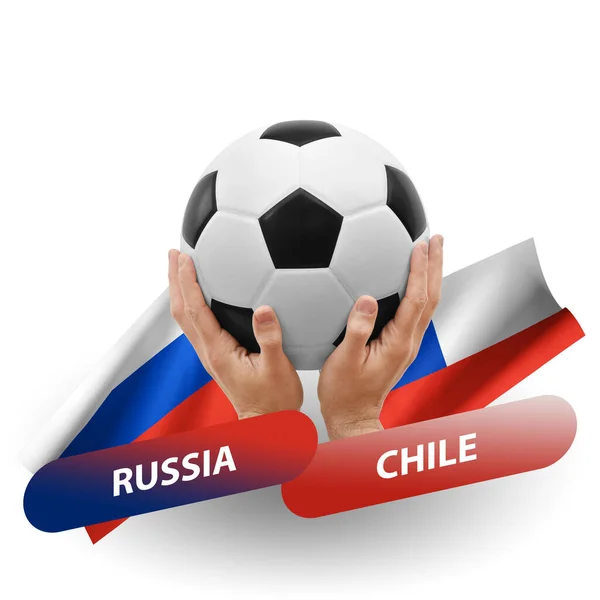 Soccer Football Competition Match National Teams Russia Chile — стоковое фото