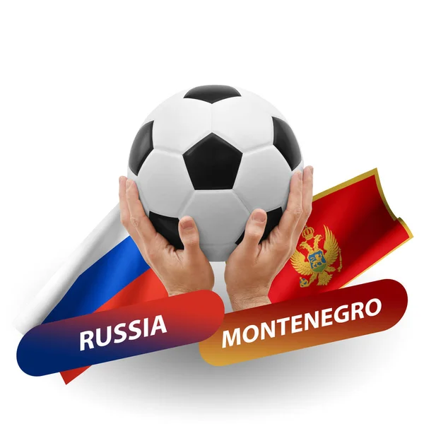 Soccer Football Competition Match National Teams Russia Montenegro — Stockfoto