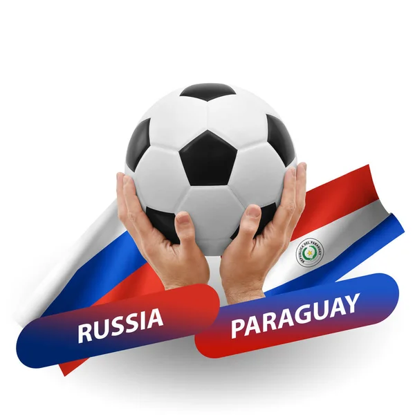 Soccer Football Competition Match National Teams Russia Paraguay — Stock Fotó