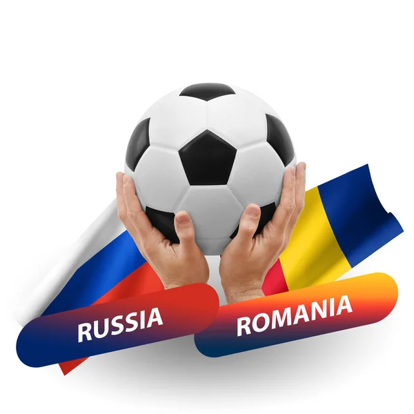 Soccer Football Competition Match National Teams Russia Romania — Photo