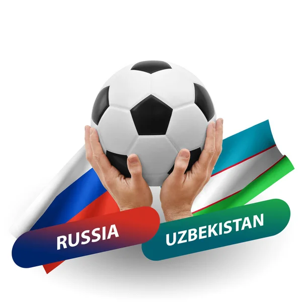 Soccer Football Competition Match National Teams Russia Uzbekistan — Stockfoto