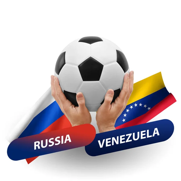 Soccer Football Competition Match National Teams Russia Venezuela — стоковое фото