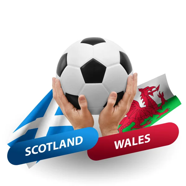 Soccer Football Competition Match National Teams Scotland Wales — Stockfoto