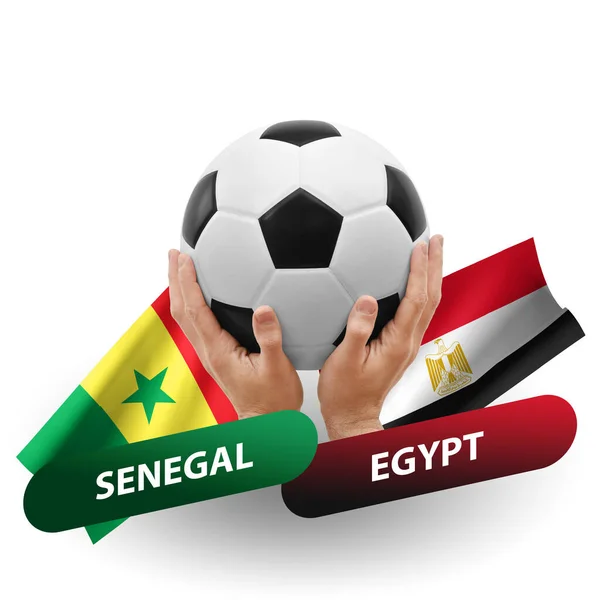 Soccer Football Competition Match National Teams Senegal Egypt — Stock Fotó