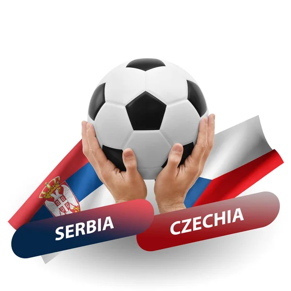 Soccer Football Competition Match National Teams Serbia Czechia — Photo