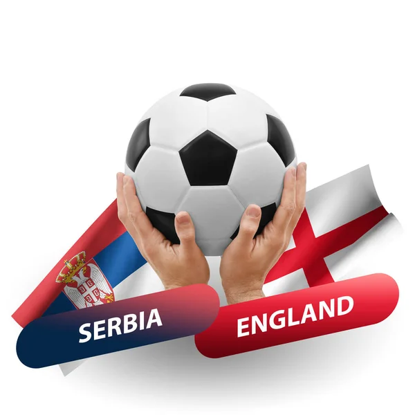 Soccer Football Competition Match National Teams Serbia England — Stockfoto