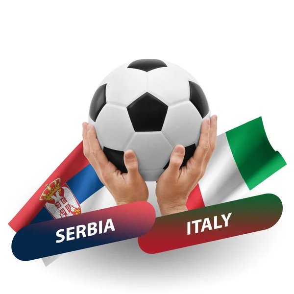 Soccer Football Competition Match National Teams Serbia Italy — Φωτογραφία Αρχείου
