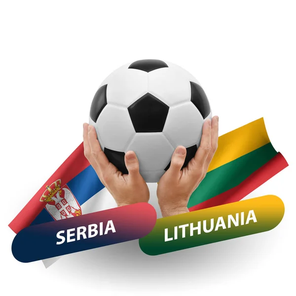Fútbol Partido Competición Fútbol Las Selecciones Nacionales Serbia Lithuania —  Fotos de Stock
