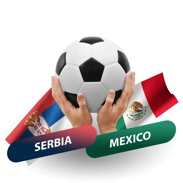 Soccer Football Competition Match National Teams Serbia Mexico — Stock fotografie