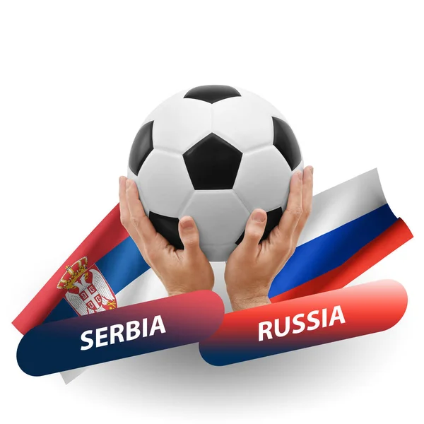 Soccer Football Competition Match National Teams Serbia Russia — Photo