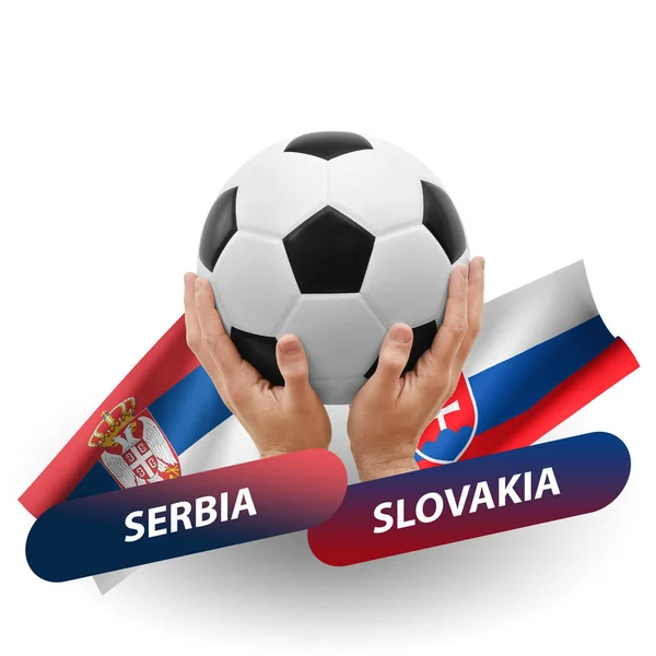 Soccer Football Competition Match National Teams Serbia Slovakia — Photo
