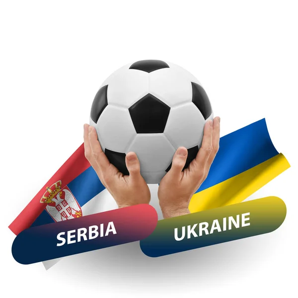 Ποδόσφαιρο Αγώνα Ποδοσφαίρου Εθνικές Ομάδες Serbia Ukraine — Φωτογραφία Αρχείου