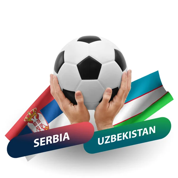 Soccer Football Competition Match National Teams Serbia Uzbekistan — Photo