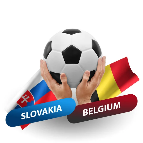 Soccer Football Competition Match National Teams Slovakia Belgium — Stock fotografie