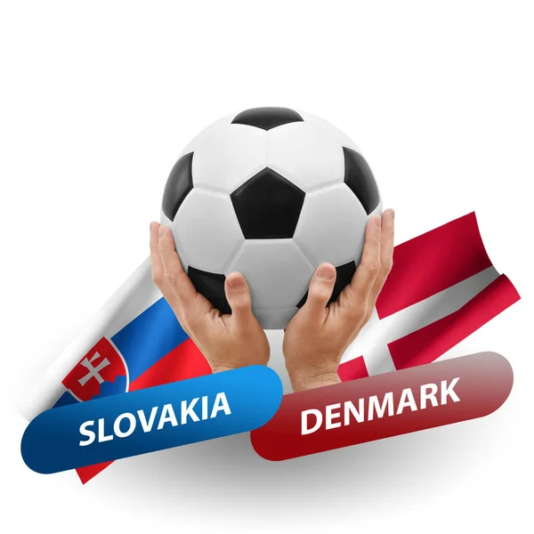 Soccer Football Competition Match National Teams Slovakia Denmark — Photo