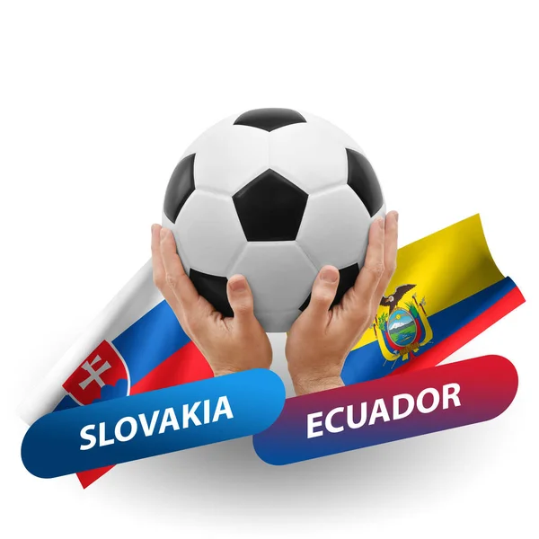 Fotboll Fotbollstävling Match Landslag Slovakien Ecuador — Stockfoto