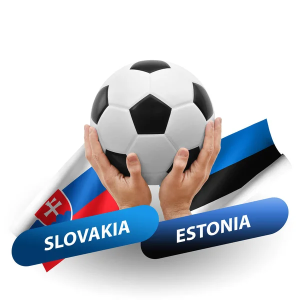 Soccer Football Competition Match National Teams Slovakia Estonia —  Fotos de Stock