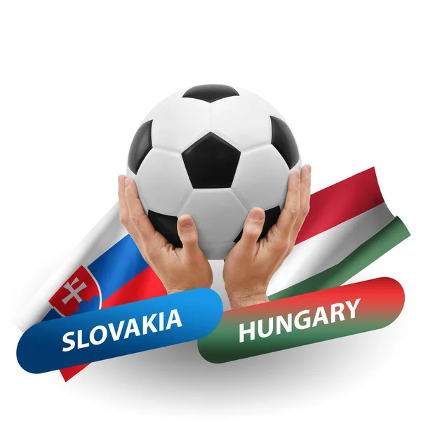 Soccer Football Competition Match National Teams Slovakia Hungary — Zdjęcie stockowe