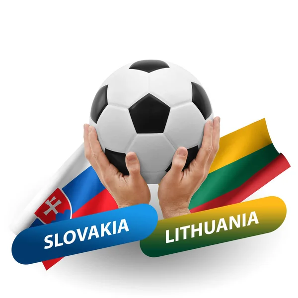 Soccer Football Competition Match National Teams Slovakia Lithuania — Stockfoto