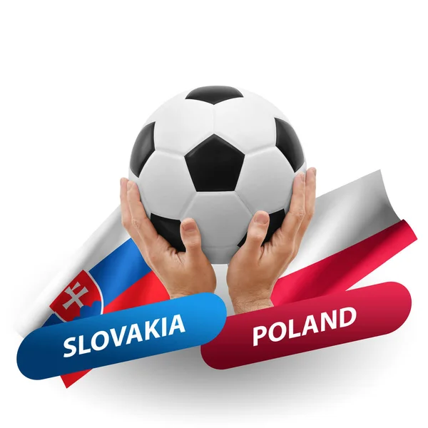 Soccer Football Competition Match National Teams Slovakia Poland — Stockfoto