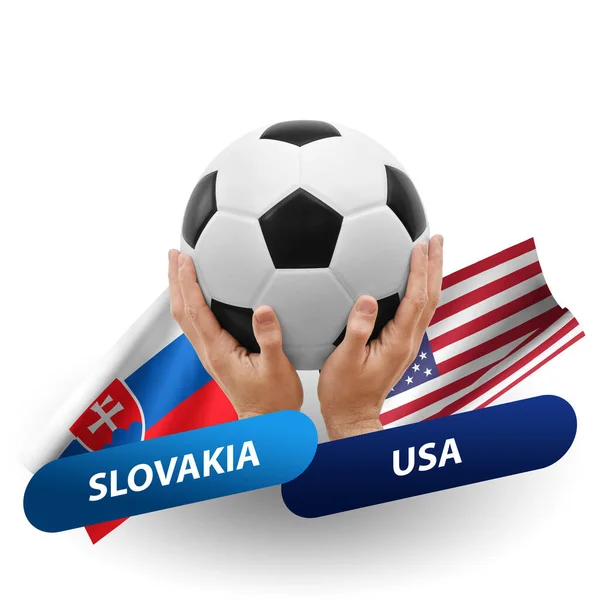 Soccer Football Competition Match National Teams Slovakia Usa — Stockfoto