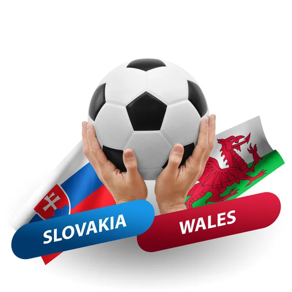 Soccer Football Competition Match National Teams Slovakia Wales — Stockfoto