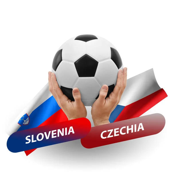 Soccer Football Competition Match National Teams Slovenia Czechia — Photo