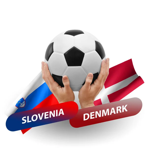 Soccer Football Competition Match National Teams Slovenia Denmark — Photo