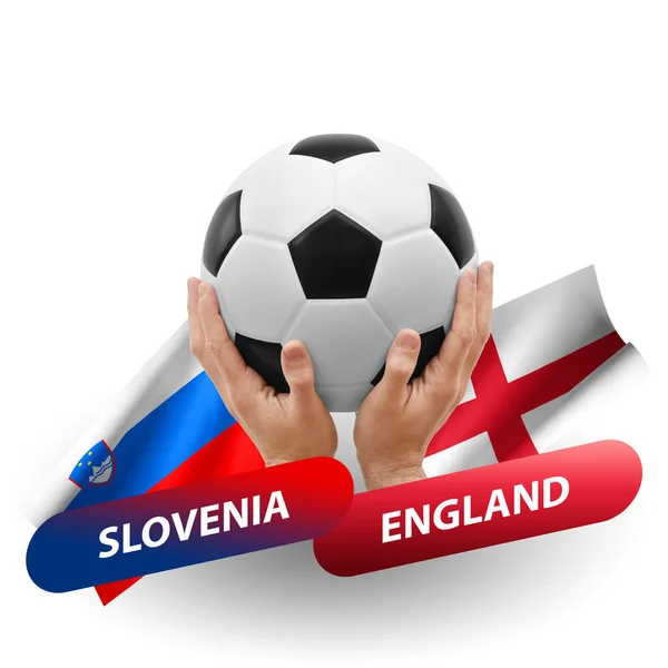 Soccer Football Competition Match National Teams Slovenia England — Stockfoto
