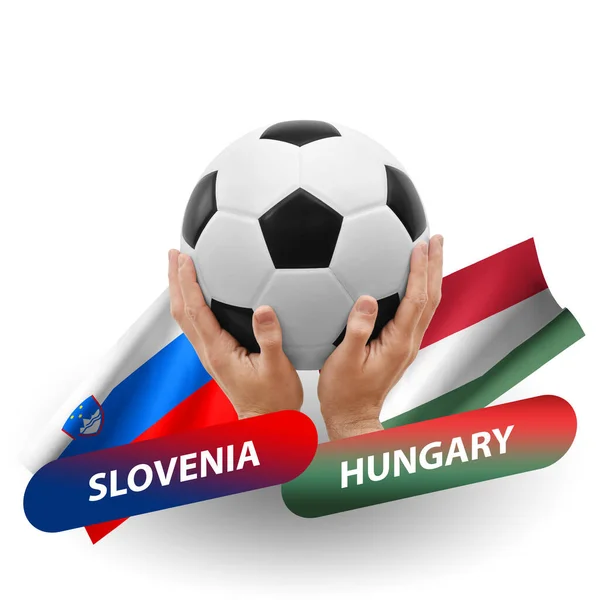 Soccer Football Competition Match National Teams Slovenia Hungary — Photo