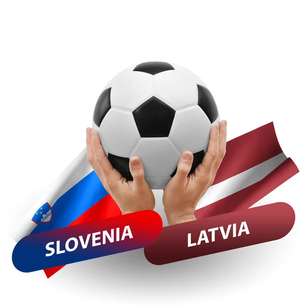 Soccer Football Competition Match National Teams Slovenia Latvia — Photo