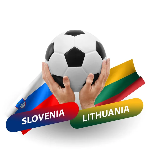 Soccer Football Competition Match National Teams Slovenia Lithuania — Photo