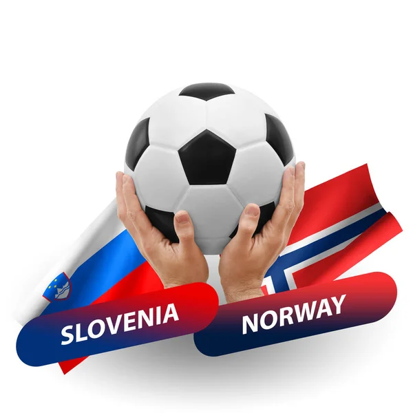 Soccer Football Competition Match National Teams Slovenia Norway — Stockfoto