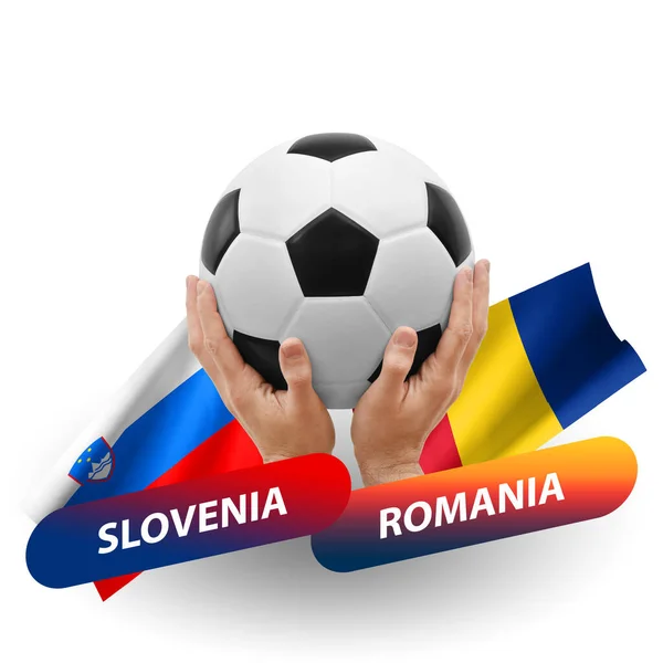 Soccer Football Competition Match National Teams Slovenia Romania — Photo