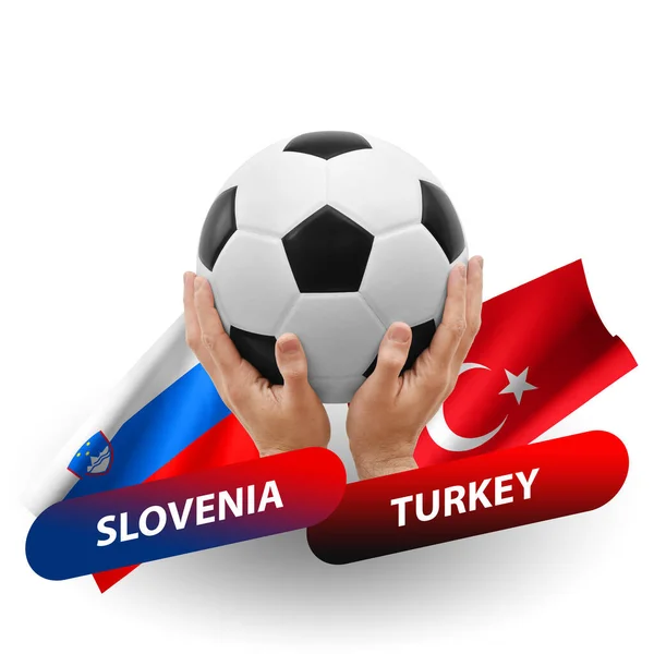 Soccer Football Competition Match National Teams Slovenia Turkey — Zdjęcie stockowe