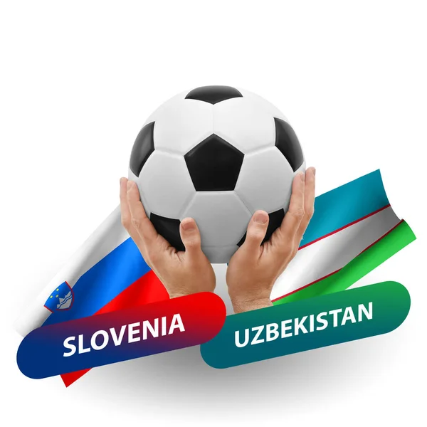 Soccer Football Competition Match National Teams Slovenia Uzbekistan — Photo