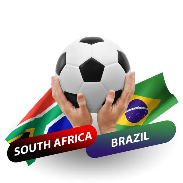 Soccer Football Competition Match National Teams South Africa Brazil — Stok fotoğraf