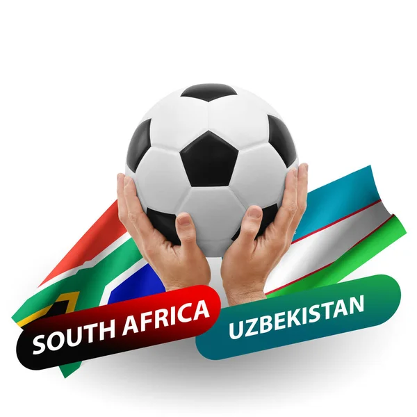 Soccer Football Competition Match National Teams South Africa Uzbekistan — Stock Photo, Image