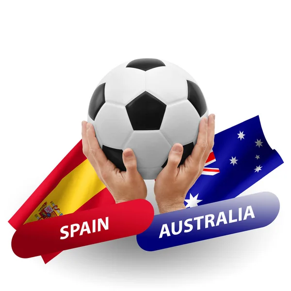 Soccer Football Competition Match National Teams Spain Australia — Foto de Stock