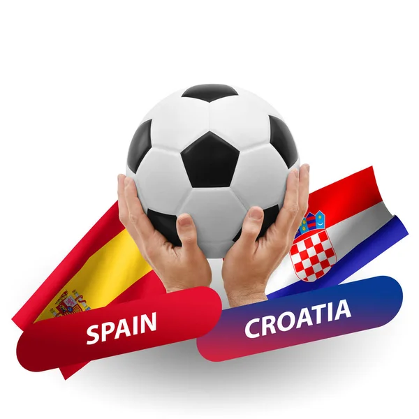 Soccer Football Competition Match National Teams Spain Croatia — стоковое фото