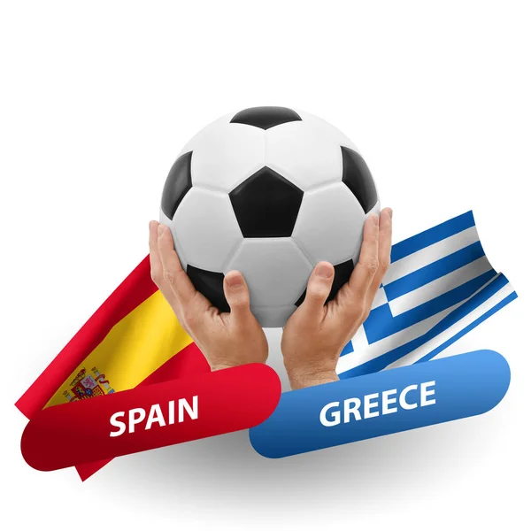 Soccer Football Competition Match National Teams Spain Greece — Fotografia de Stock