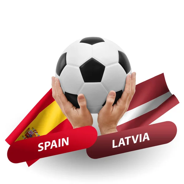 Soccer Football Competition Match National Teams Spain Latvia — Fotografia de Stock