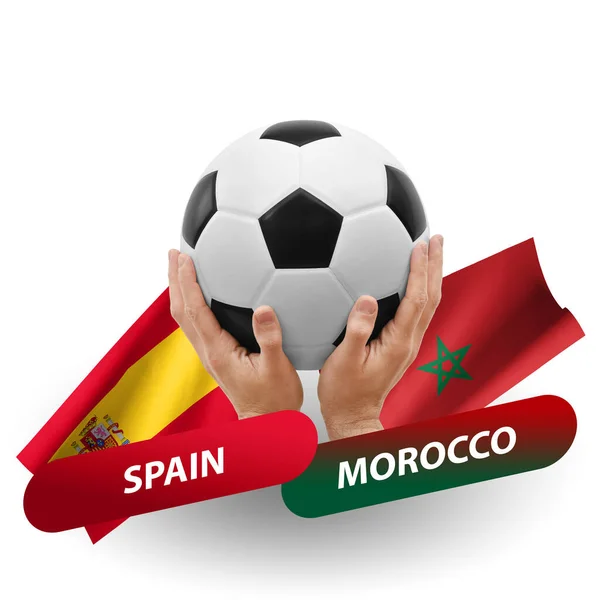 Soccer Football Competition Match National Teams Spain Morocco — ストック写真