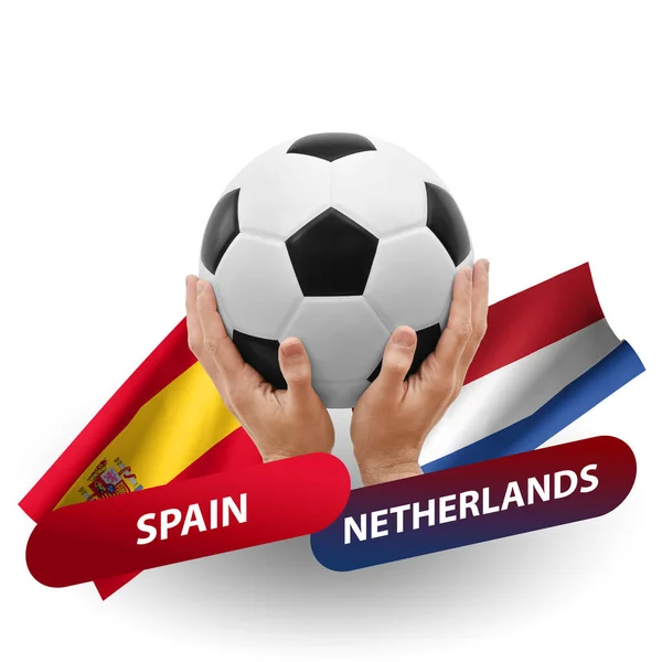 Soccer Football Competition Match National Teams Spain Netherlands — 图库照片
